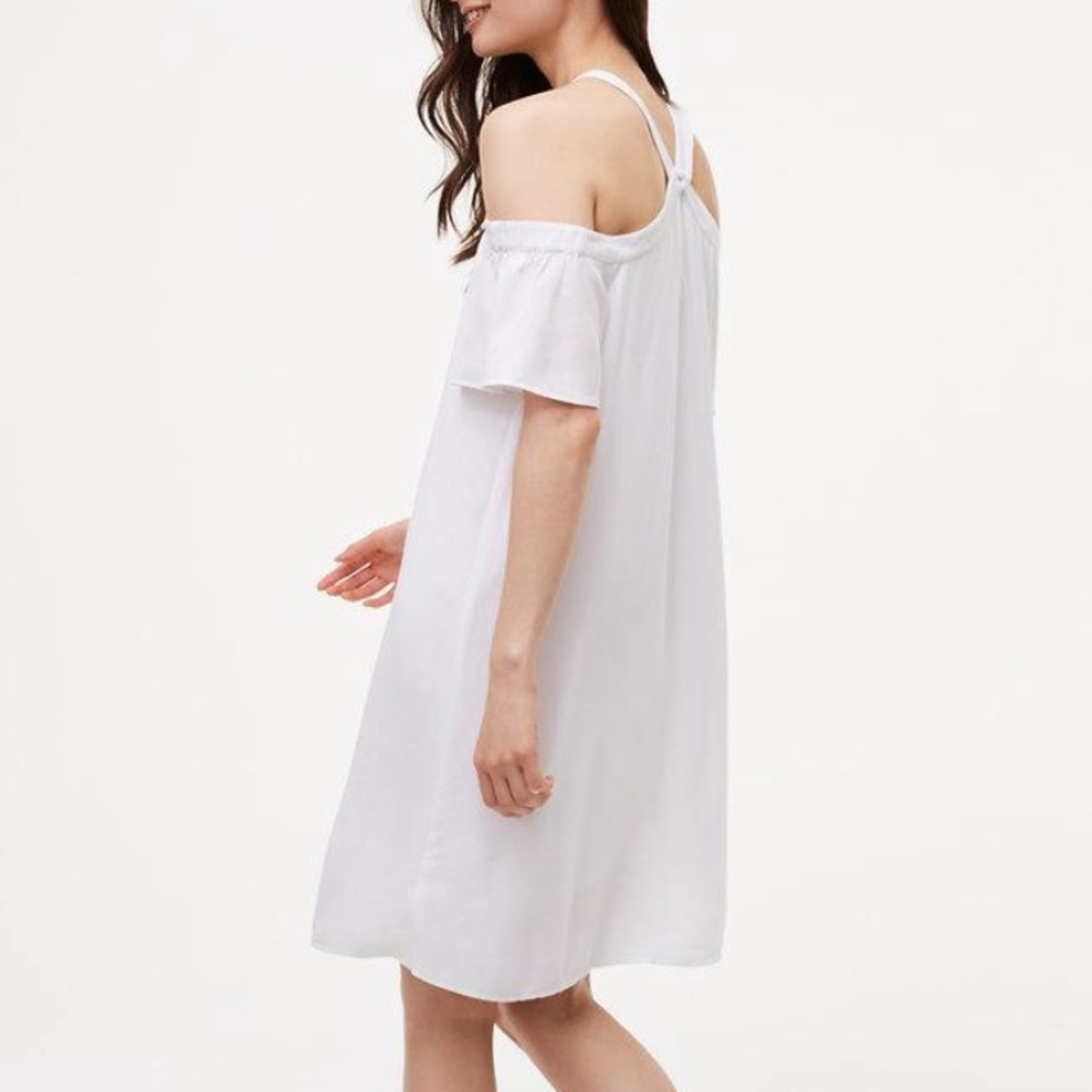 LOFT Cold Shoulder Flutter Dress